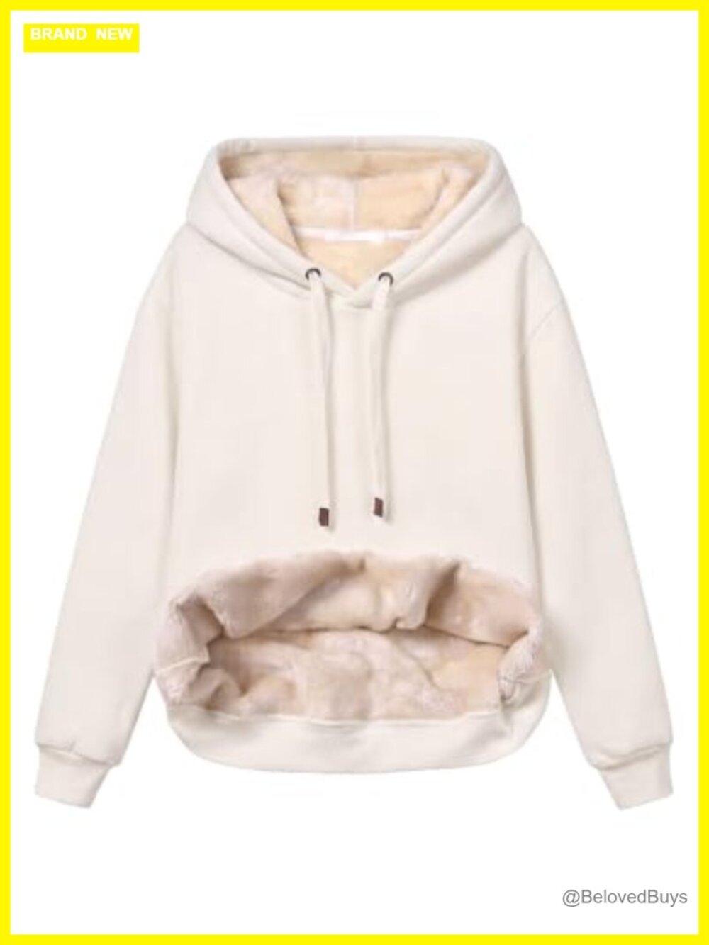 Sherpa Lined Pullover Hoodie Cotton Polyester Women's